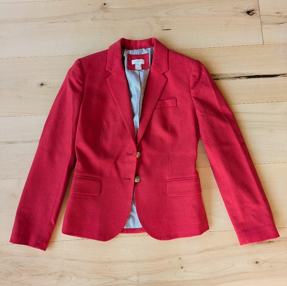 NWOT 4P Red J Crew Factory Schoolboy Blazer